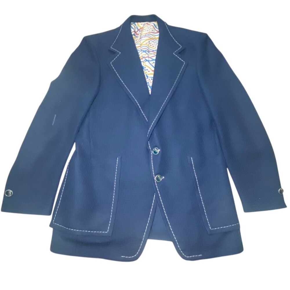 Vintage Ratner Navy Blue Mens Suit Blazer‎ Jacket Leisurewear Party 70’s